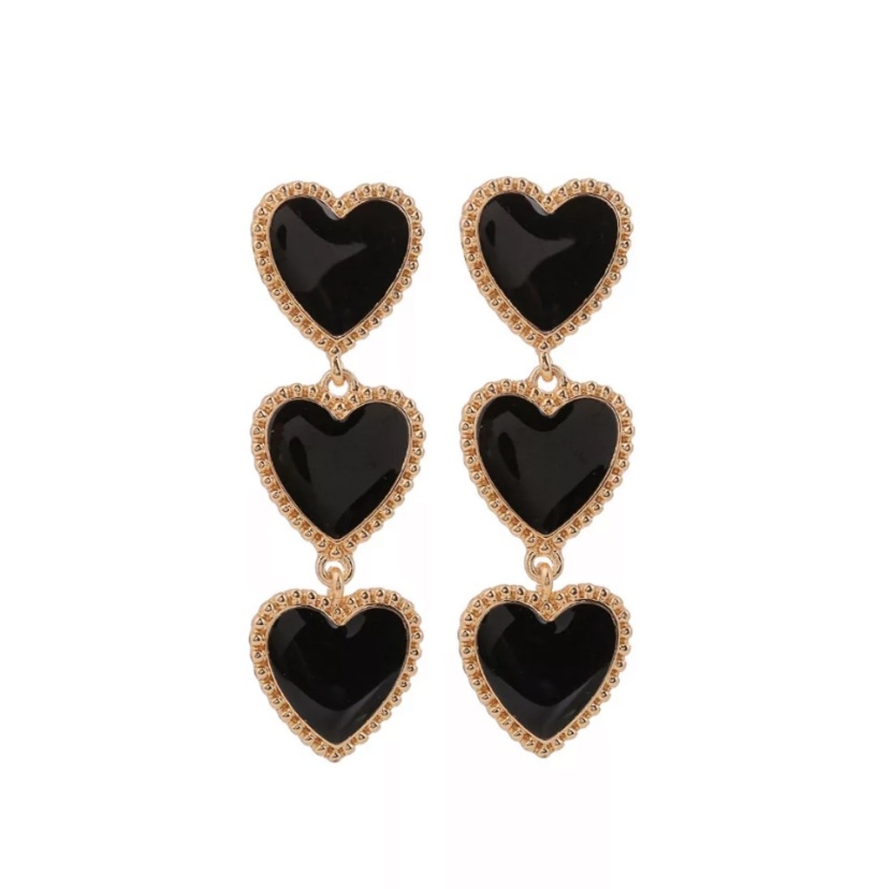Triple Heart Earrings - Picture 3 of 3